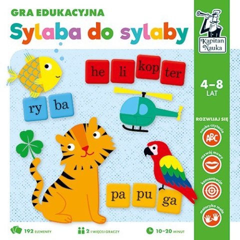 Gra edukacyjna "Sylaba do sylaby" dla dzieci 4-8 lat + Układanie wyrazów + Nazywanie obrazków