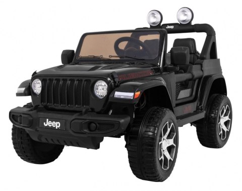 Jeep Wrangler Rubicon na akumulator dla dzieci Czarny + Pilot + Radio MP3 LED + Koła EVA