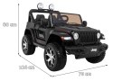 Jeep Wrangler Rubicon na akumulator dla dzieci Czarny + Pilot + Radio MP3 LED + Koła EVA