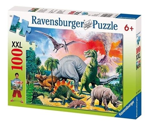 Puzzle 100 Pośród dinozaurów