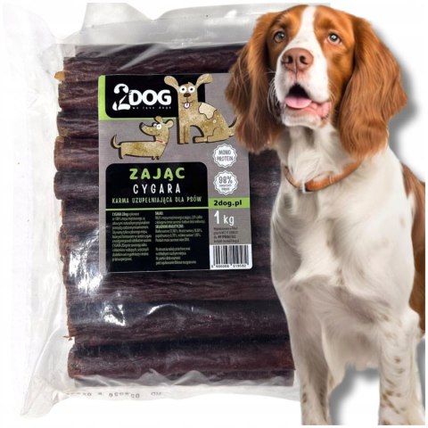 Przysmak dla psa CYGARO z ZAJĄCA 1 kg 2Dog smakołyki naturalne