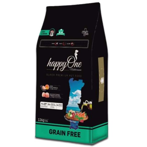 HappyOne Grain-Free Mediterraneum Light & Senior dla psich seniorów SUPER PREMIUM 12KG HappyOne Meditteraneum