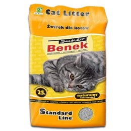 Żwirek dla kota bentonitowy Super Benek STANDARD naturalny 25l Benek