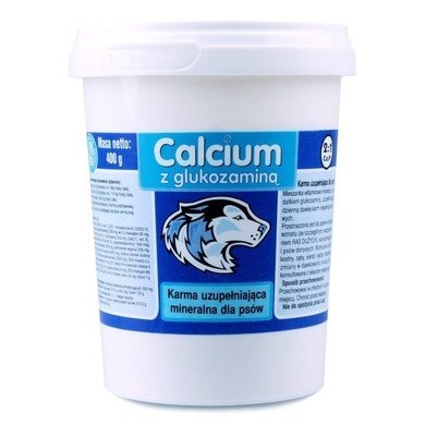 Calcium Preparat witaminowy niebieski z glukozaminą dla psa 400g Medivet