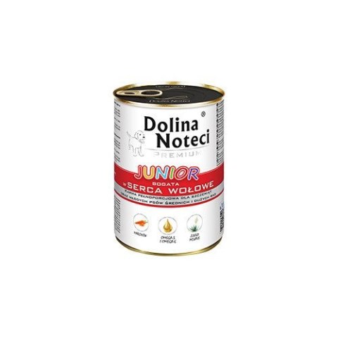 Dolina Noteci Premium Junior bogata w serca wołowe 400 g Dolina Noteci