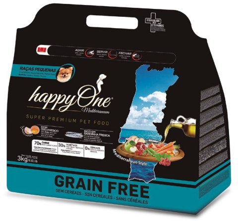 HappyOne Grain-Free Mediterraneum Small Breeds sardynka 3kg HappyOne Meditteraneum