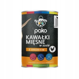 PAKO mokra karma dla psa kawałki w sosie drób 12x415g PAKO