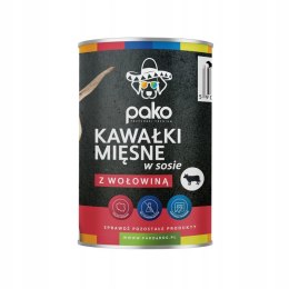 PAKO mokra karma dla psa kawałki w sosie wołowina 12x415g PAKO