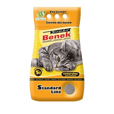 Żwirek dla kota bentonitowy Super Benek STANDARD naturalny 5l Benek