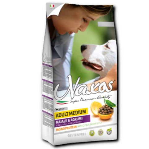 Naxos Adult Maxi Wieprzowina Karma Bezglutenowa i Monobiałkowa dla psów ras wielkich 3kg Naxos