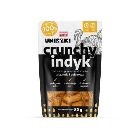 UNISZKI Crunchy indyk - Szałwia Pokrzywa 80g Uniszki