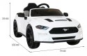 Autko Ford Mustang GT na akumulator dla dzieci Biały + Regulacja siedzenia + Audio LED + EVA + Wolny Start