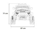 Autko terenowe Geoland Power dla 2 dzieci Czarny + Pilot + Silniki 2x200W + Bagażnik + Radio MP3 + LED