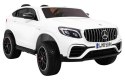 Auto Mercedes GLC 63S dla dzieci Biały + Napęd 4x4 + MP4 + LED + Ekoskóra + Wolny Start + EVA