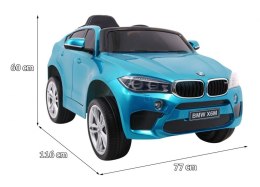 BMW X6M Elektryczne Autko dla dzieci Lakier Niebieski + Pilot + EVA + Wolny Start + Audio + LED