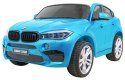 BMW X6M XXL dla 2 dzieci Lakier Niebieski + Pilot + Ekoskóra + Pasy + Wolny Start + MP3 + LED