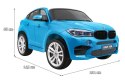 BMW X6M XXL dla 2 dzieci Lakier Niebieski + Pilot + Ekoskóra + Pasy + Wolny Start + MP3 + LED