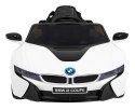 BMW I8 Lift Auto na akumulator Biały + Pilot + Wolny Start + 3-pkt pasy + MP3 USB + LED