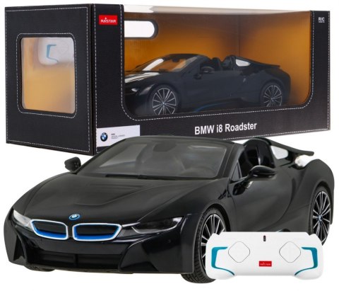 BMW i8 Roadster czarny RASTAR model 1:12 Zdalnie sterowane auto + pilot 2,4 GHz