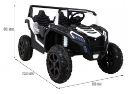 Buggy ATV Strong Racing dla 2 dzieci Biały + Silnik bezszczotkowy + Pompowane koła + Audio LED