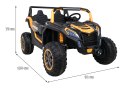 Buggy ATV Strong Racing dla 2 dzieci Złoty + Silnik bezszczotkowy + Pompowane koła + Audio LED